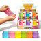 Chilly Cube Snowflake colourful sensory squishy cubes with a pink stretchy squishy display