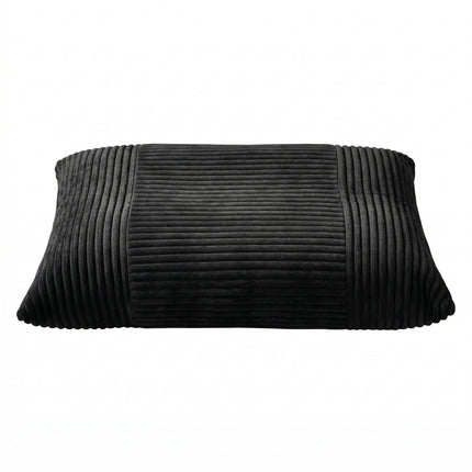 Artiss 3-in-1 Bean Bag Chair for Living Room Convertible Floor Sofa Dark Grey with textured ribbed fabric design
