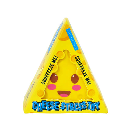 Gift Republic - Cheese Stress To triangular yellow cheese stress toy with a smiling face