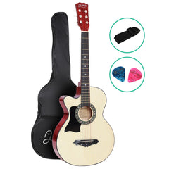 Alpha 38 Inch Acoustic Guitar Wooden Body Steel String Full Size Left Handed Dropshipzone