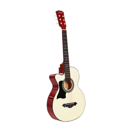 Alpha 38 Inch Acoustic Guitar Wooden Body Steel String w/ Stand Left Handed Dropshipzone