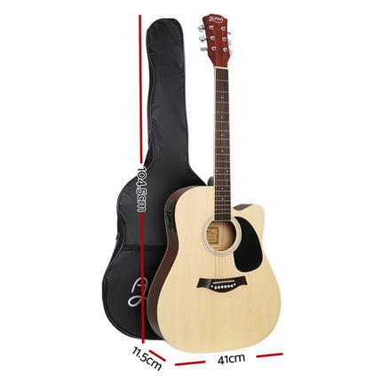 Alpha 41 Inch Acoustic Guitar Equaliser Electric Output Jack Cutaway Wood Dropshipzone