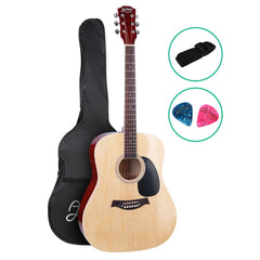 Alpha 41 Inch Acoustic Guitar Wooden Body Steel String Dreadnought Wood Dropshipzone