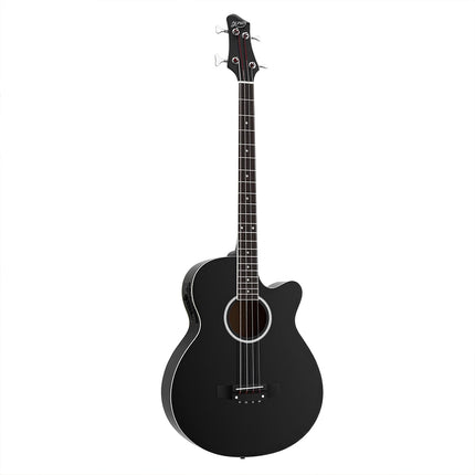Alpha 43" Acoustic Bass Guitar Black 4-Band EQ