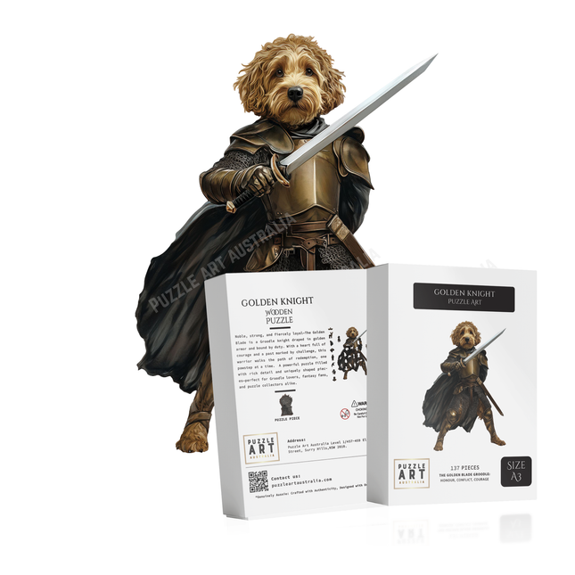 Golden Knight Groodle Wooden Puzzle
