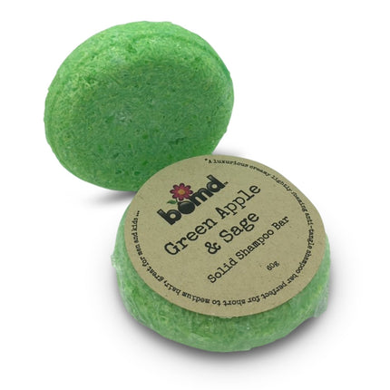 Green Apple & Sage Perfect Shampoo Bar 60gms Hair Cleanser solid bar in green color with natural ingredients label