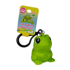 Frog Eye Popping Keychain green frog fidget toy with pop-out eyes and keyring for sensory play and calming support