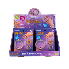 Display of Fidget Jewellery sensory fidget tools including wearable rings and bracelets to spin, twist, and wiggle.