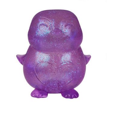 Smoosho's Super Squeeze Glow-in-the-dark Penguin purple glitter sensory squishy toy