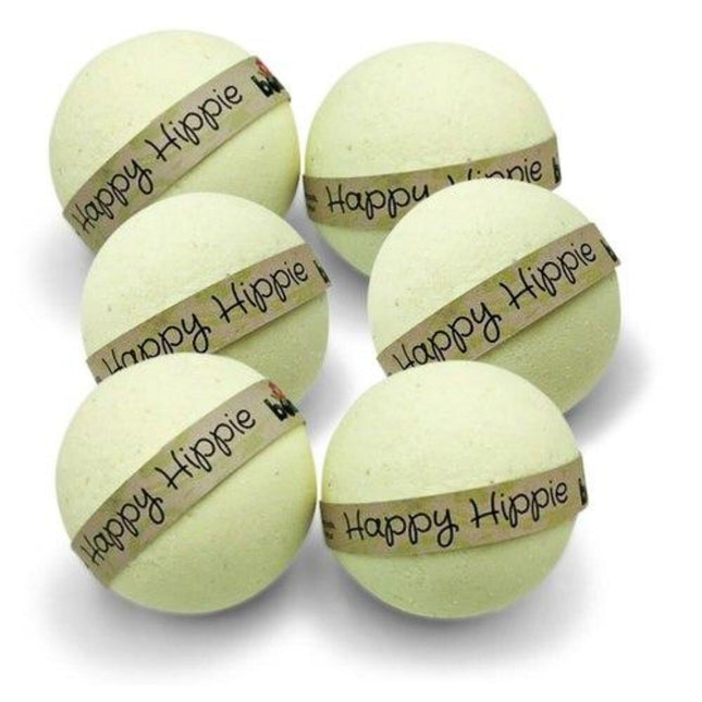 Happy Hippie Hemp Seed Oil Skin Loving Bath Bomb Pack 6pc Set by Bomd Body for calming and skin care support.
