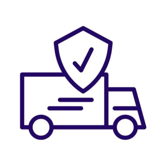 Icon of a delivery truck with a shield and checkmark symbol representing Shipping Protection for safe, secure transit.
