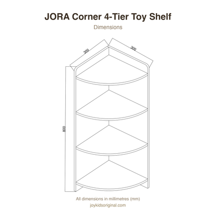 JORA Corner 4-Tier Corner Shelf