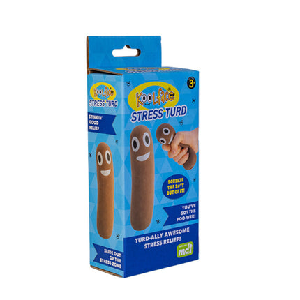 Koolface Stress Turd sensory squishy toy in retail packaging