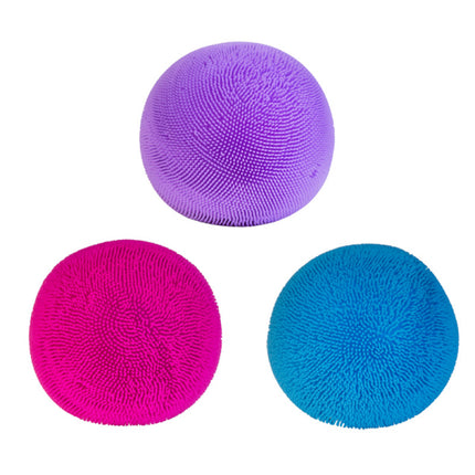 Smoosho's Colour Change Furry Ball sensory squishy in purple pink and blue furry textures