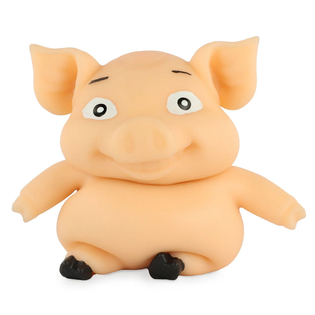 Stretch 'N Smash Pig sensory squishy toy shaped like a smiling pig for calming and fidgeting.