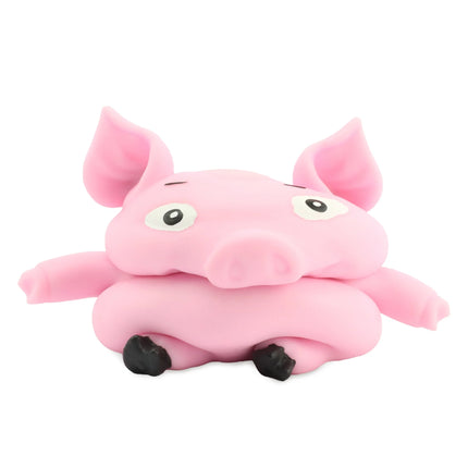 Stretch 'N Smash Pig squishy pink sensory fidget toy shaped like a pig with exaggerated features for stress relief.