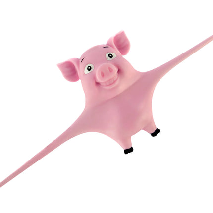 Stretch 'N Smash Pig stretchy pink sensory toy with an amusing pig face, designed for fidgeting and sensory play.