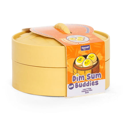 Cuddle Buns (3 pack) sensory plush toys in a yellow storage case