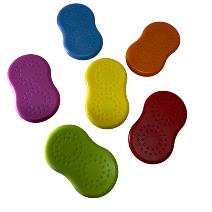 Mag Sliders - Six Interchangeable Magnetic Textured Pad Fidgets in bright colors for sensory and educational use.