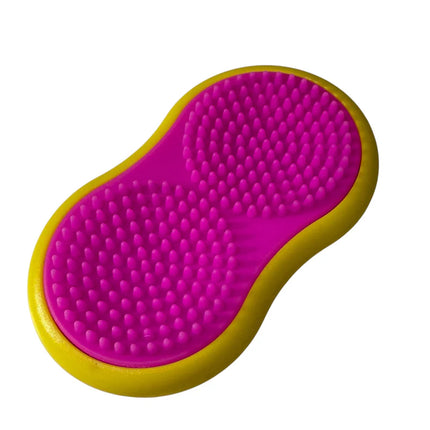 Mag Sliders - Six Interchangeable Magnetic Textured Pad Fidgets with yellow edges and purple textured surface for sensory play