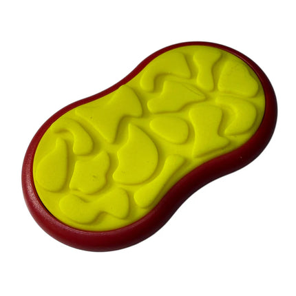 Mag Sliders - Six Interchangeable Magnetic Textured Pad Fidgets with yellow tactile surface and red border for sensory play