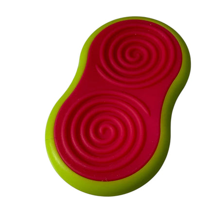 Mag Sliders - Six Interchangeable Magnetic Textured Pad Fidgets in green and red with spiral patterns for sensory play.