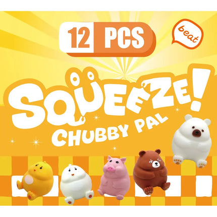 Squeeze Chubby Pal, Squishy Fidget Toys featuring assorted animal shaped squishies