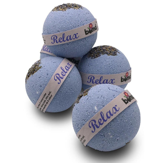 Relax Bedtime Lavender Body Soak Bomb Set of 6 with natural lavender petals, helping families thrive with tools to calm and support