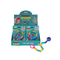Whirling Fidget Spinner with colorful linked segments and a purple ball for sensory play and fidgeting support.