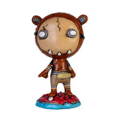 Skrap Bear Boogily Heads Figurine standing on colorful base, designed to calm, connect and support families.