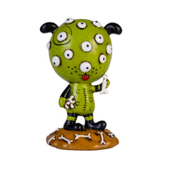Green multi-eyed character holding a bone standing on a bone-decorated base Zuggs Boogily Heads Figurine