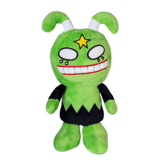 Charlie Black Boogily Heads Plush in green and black with a star on forehead, designed to calm, connect and support.