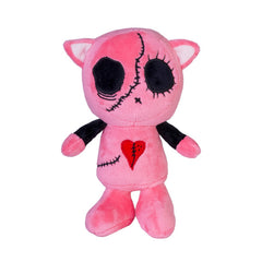 Kitix Boogily Heads Plush pink and black soft toy with stitched details and a broken heart, helping families thrive with tools to calm.