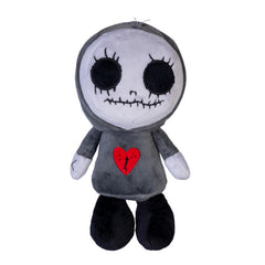 Skull Gnome Boogily Heads Plush soft sensory toy with stitched face and red heart, helping families thrive with support.