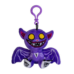 Gus Fink Purple Boris the Bat Keychain Plush with purple wings, yellow eyes, and a wide toothy grin keyring attachment