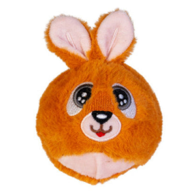 Australiana Plush Bouncing Ball shaped like a soft, smiling kangaroo with large ears and bright eyes