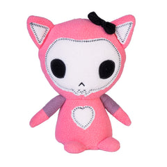 Little Lolli the Stitch Kitty Plush sensory toy in pink with black eyes and stitched heart, helping families thrive with tools.