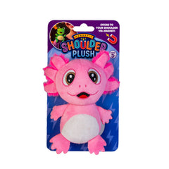 Axolotl Shoulder Plush pink magnetic plush toy designed to stick to your shoulder for sensory comfort and play.