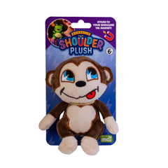 Monkey Shoulder Plush soft monkey toy with magnetic backing that sticks to your shoulder, designed for kids 6 and up.