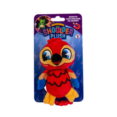 Parrot Shoulder Plush, a colorful magnetic soft toy designed to stick to your shoulder for sensory support and comfort.