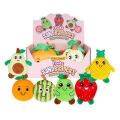 Colorful Fruits Sandbagger Pals sensory fidget toys including pineapple, strawberry, avocado, and more, helping families thrive.