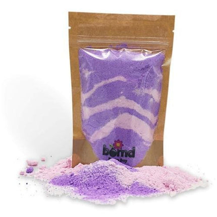 The Big Bubble Bath - Fizzy Dust and Bubble Bomb Set in purple and pink powders for sensory bath fun.