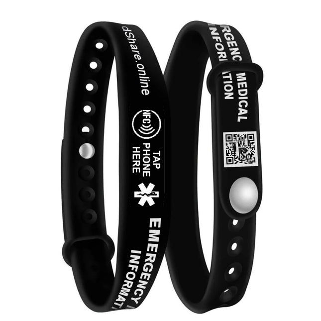 Smart NFC Emergency Medical Information Wristband ID With Passive Tracking