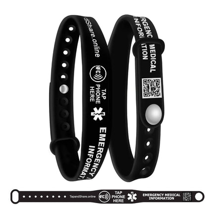 Smart NFC Emergency Medical Information Wristband ID With Passive Tracking