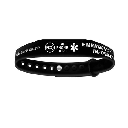 Smart NFC Emergency Medical Information Wristband ID With Passive Tracking