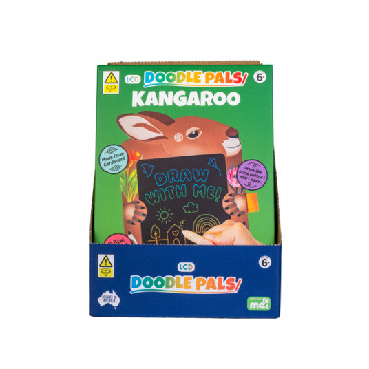 Kangaroo Doodle Pals drawing tablet for kids with colorful packaging featuring a kangaroo on a green background