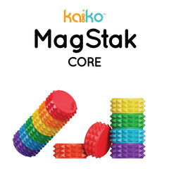 MagStak Core - Textured colorful stackable sensory fidget discs with raised pyramid patterns for tactile stimulation