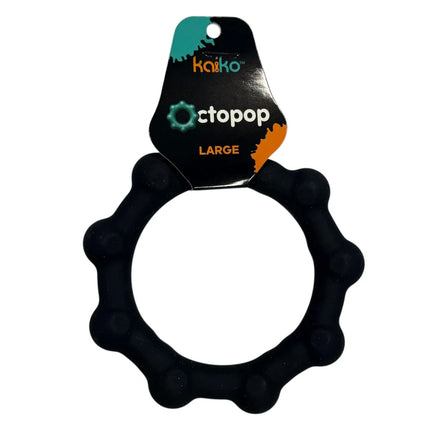 Octopop - Quiet. Wearable. Satisfying large black sensory fidget ring with textured bubbles for calming tactile play