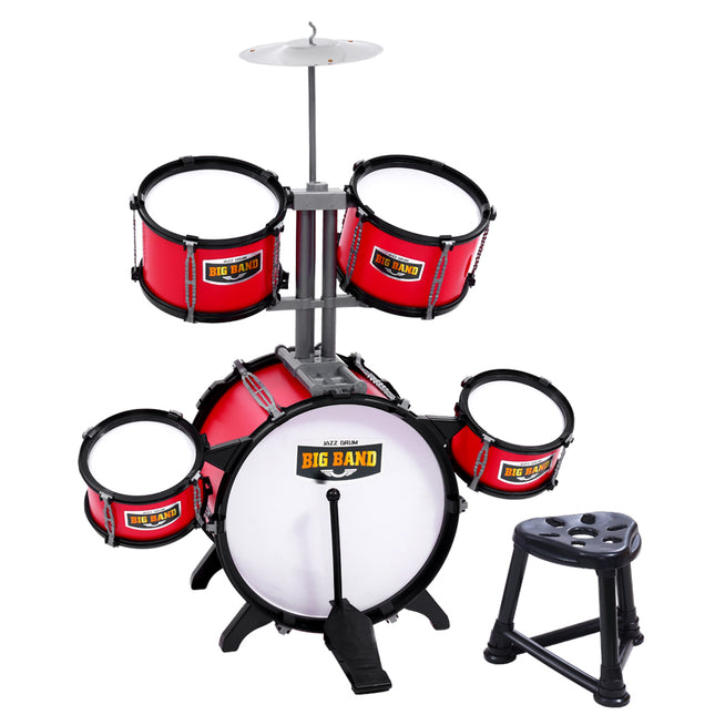 Keezi Kids 7 Drum Set Junior Drums Kit Musical Play Toys Childrens Mini Big Band Dropshipzone