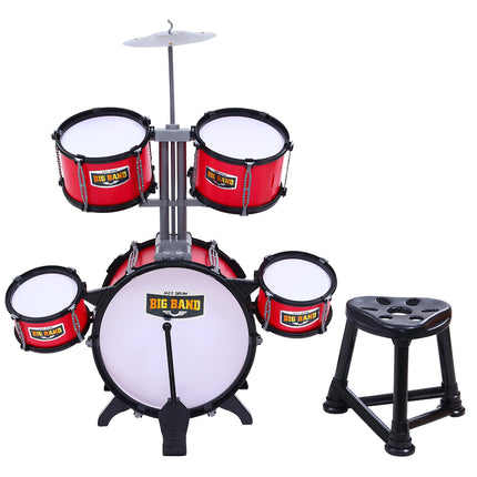 Keezi Kids 7 Drum Set Junior Drums Kit Musical Play Toys Childrens Mini Big Band Dropshipzone